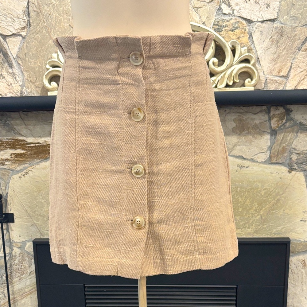 FRNCH Textured Tan Skirt